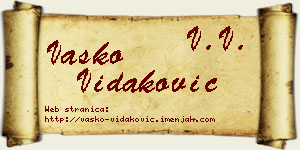 Vasko Vidaković vizit kartica